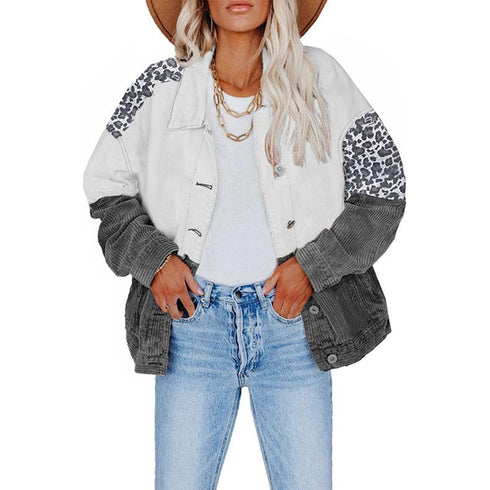 Camouflage Print Colorblock Jacket